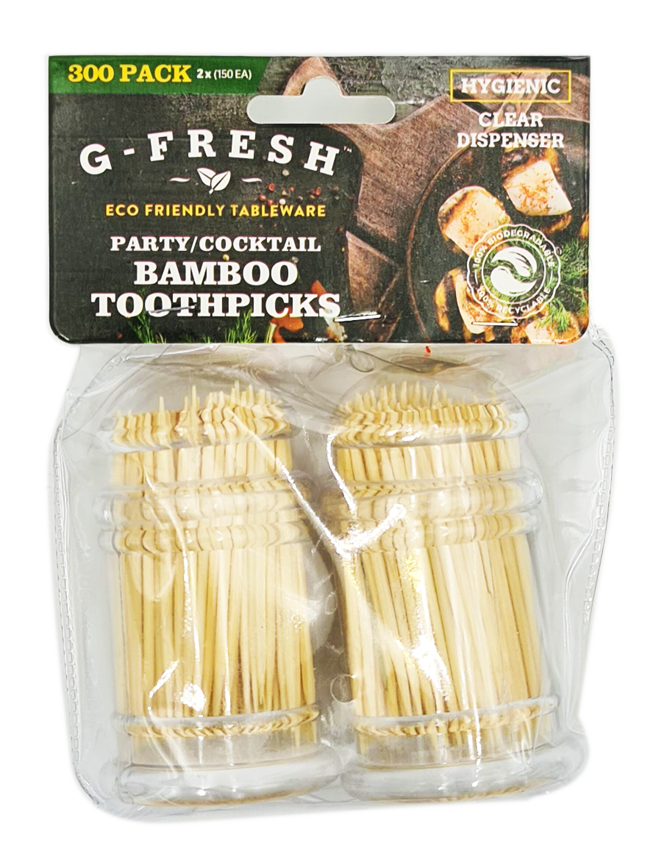 GFresh Bamboo Toothpick 2 x 150pk 